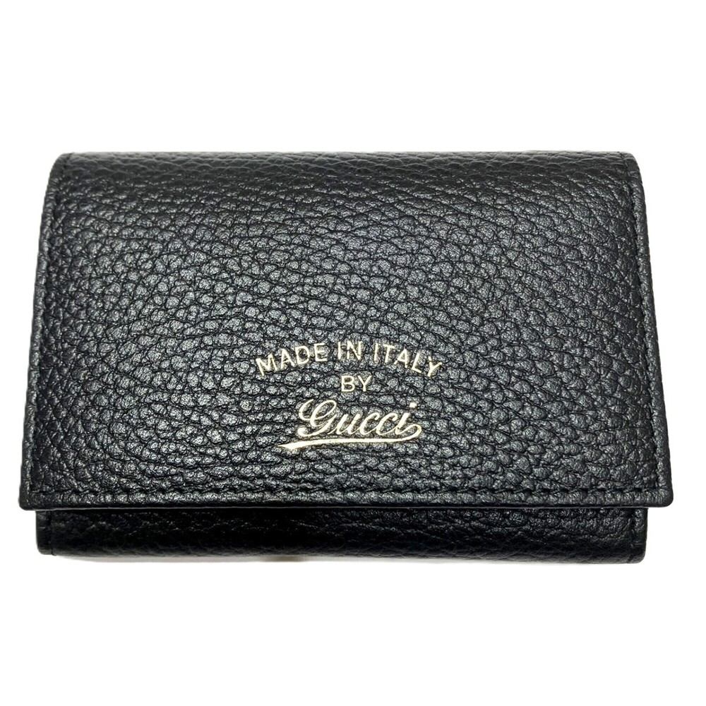 Gucci GUCCI Business Card Holder Leather 381045